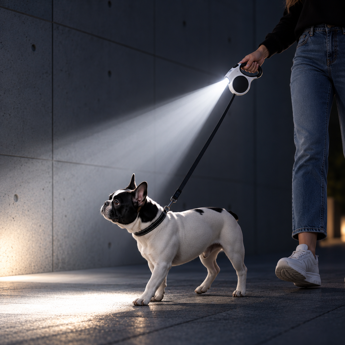 Correa extensible para perros con luz LED · 5 metros